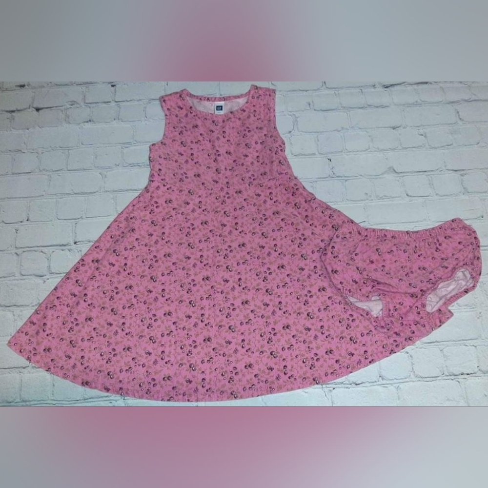 Vintage GAP Corduroy 3 Years Pink Floral 2 Piece Dress